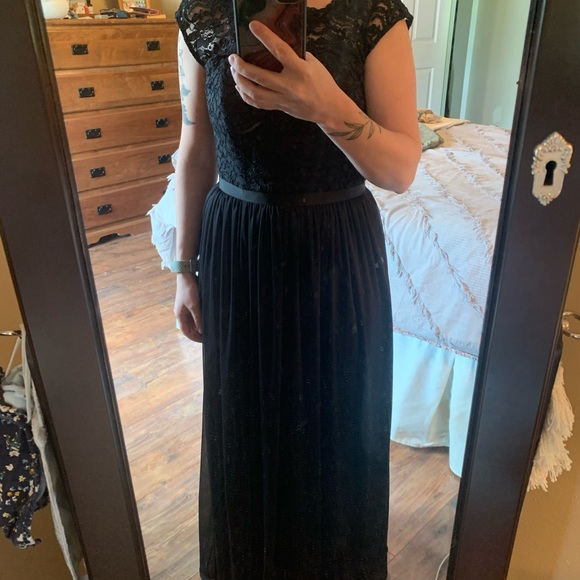 David’s Bridal Black Lace Bridesmaid Dress - Picture 5 of 7